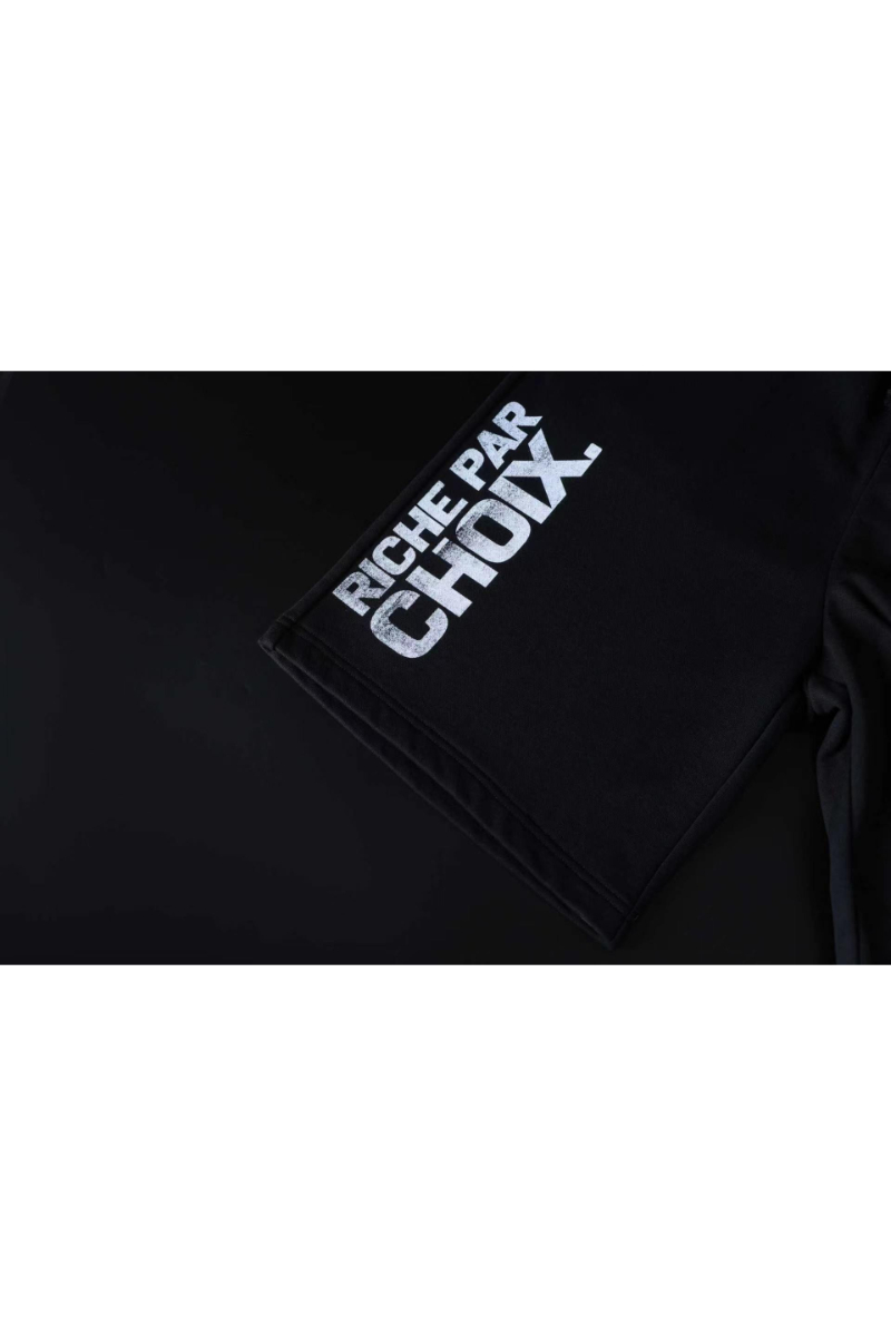 Black big print riche par choix shorts